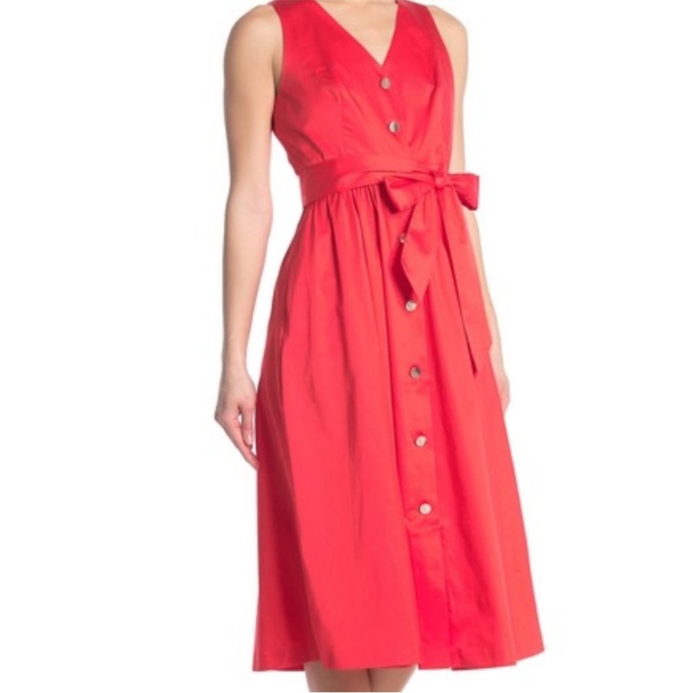 Ted Baker red midi dress. Ted size 2 corresponds to US size 4. NWT